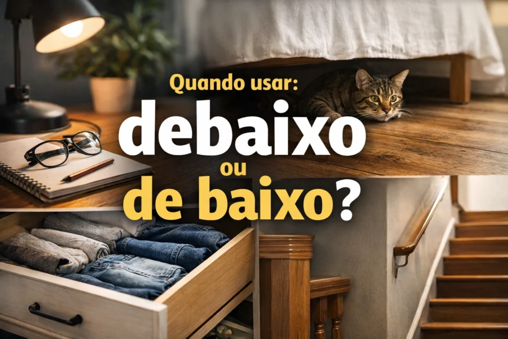 quando usar debaixo junto ou separado