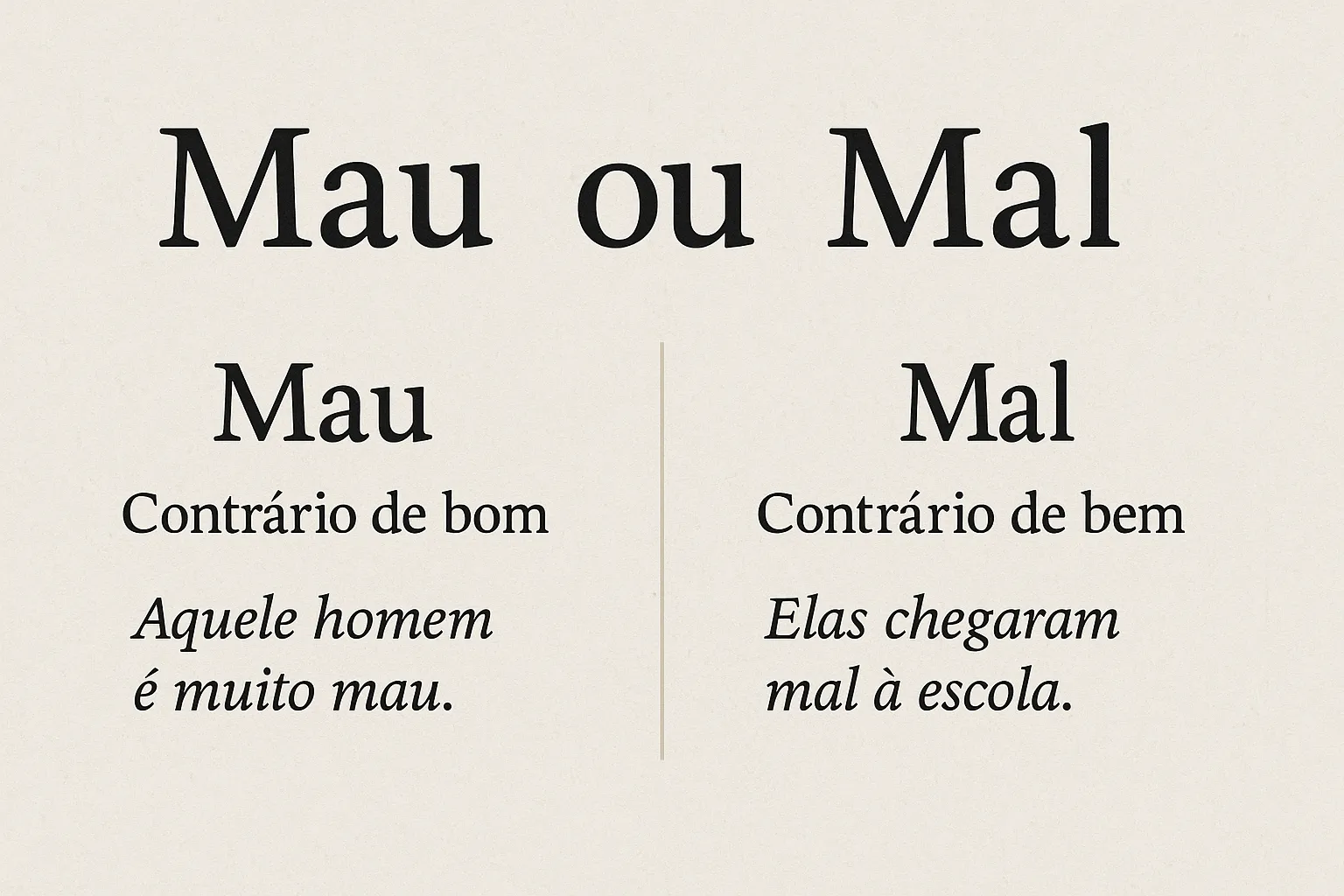 atividades com mal e mau