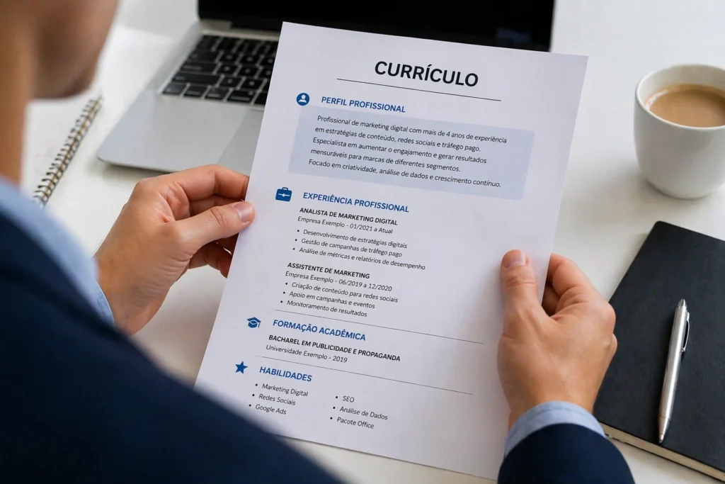 o que escrever no perfil do currículo