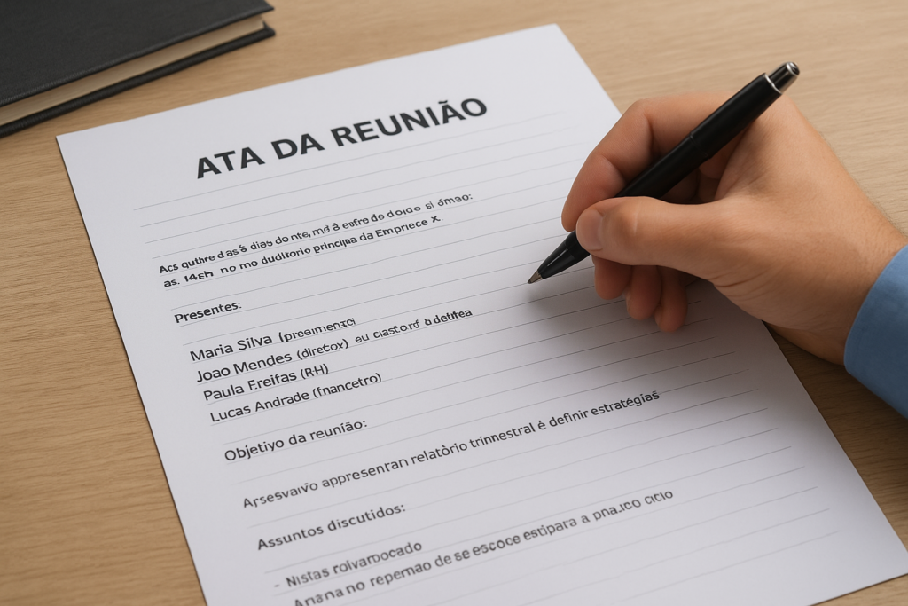 como escrever ata