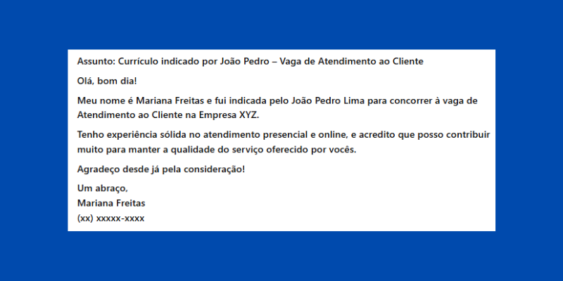 textos para enviar currículo