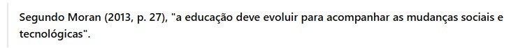 citação direta curta exemplo