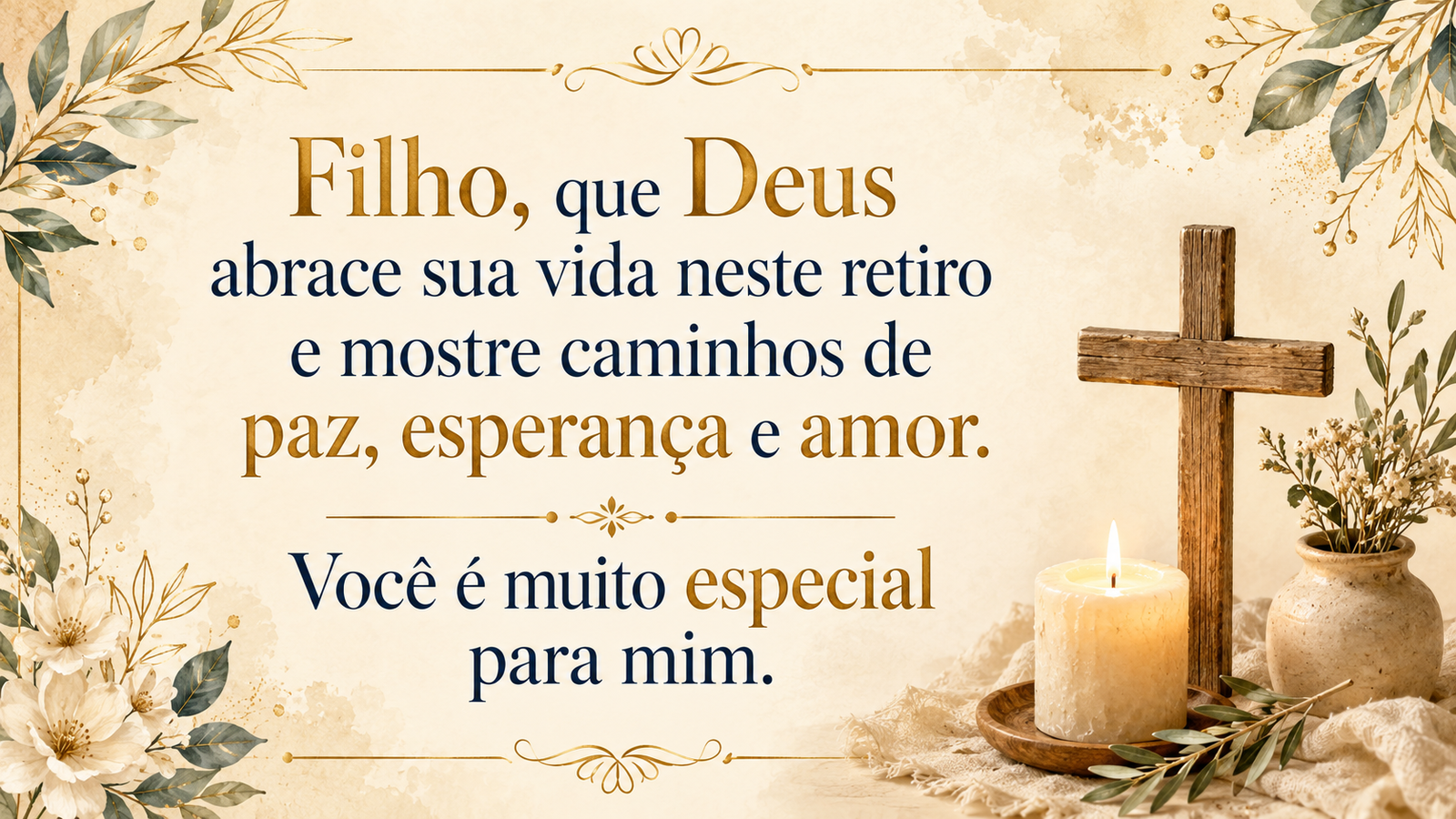 Mensagem para filho jovem em retiro