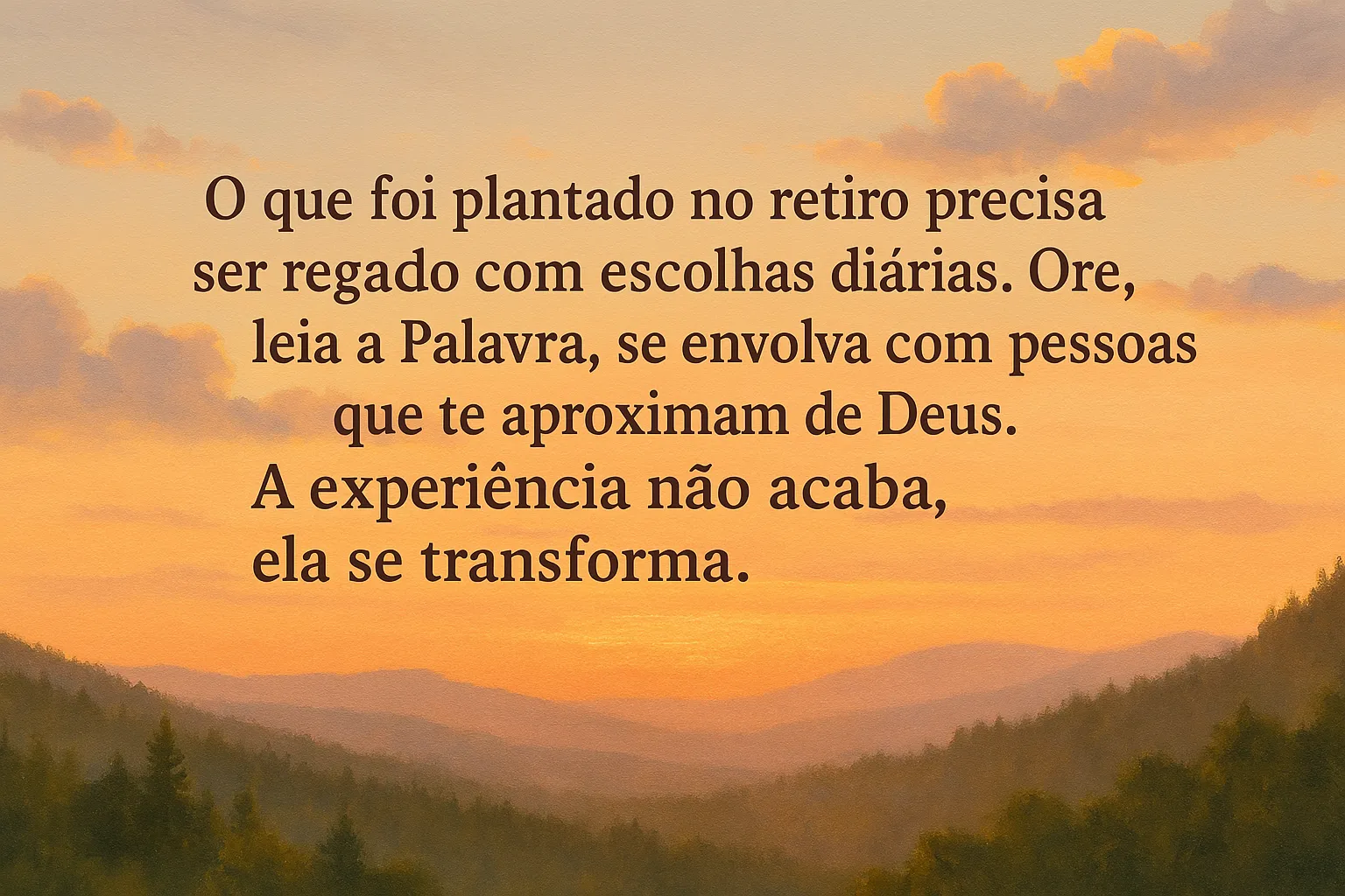 mensagem para jovem que fez retiro espiritual