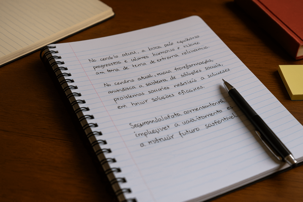 modelo de redação para qualquer tema