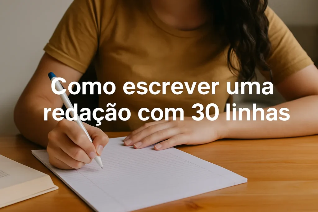 como escrever uma redação com 30 linhas