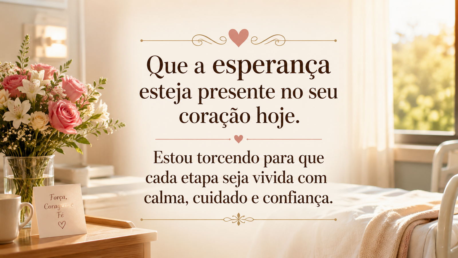 Mensagem positiva para quem vai fazer uma cirurgia