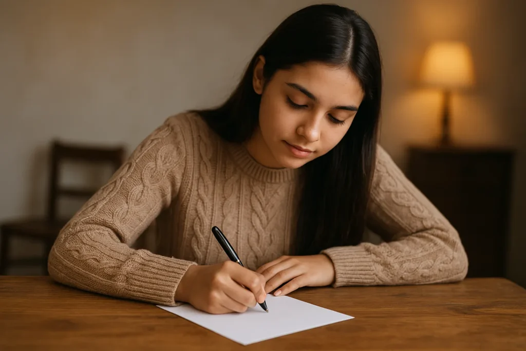 carta para jovem em retiro católico