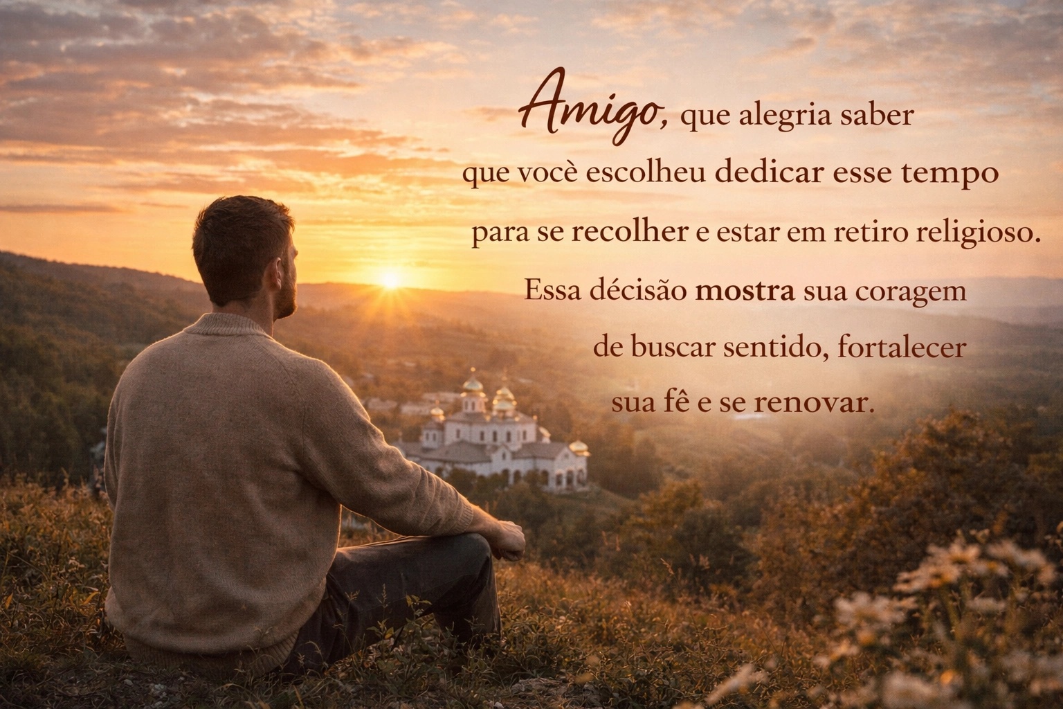 carta para amigo em retiro religioso