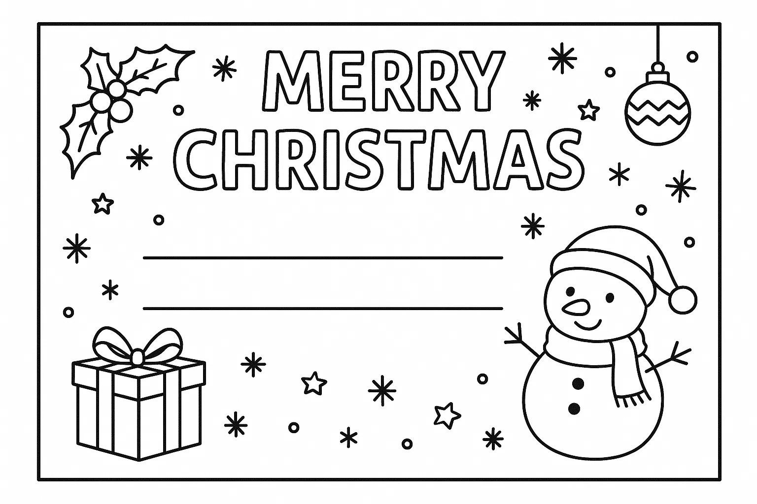 Cartão de Natal em branco para escrever