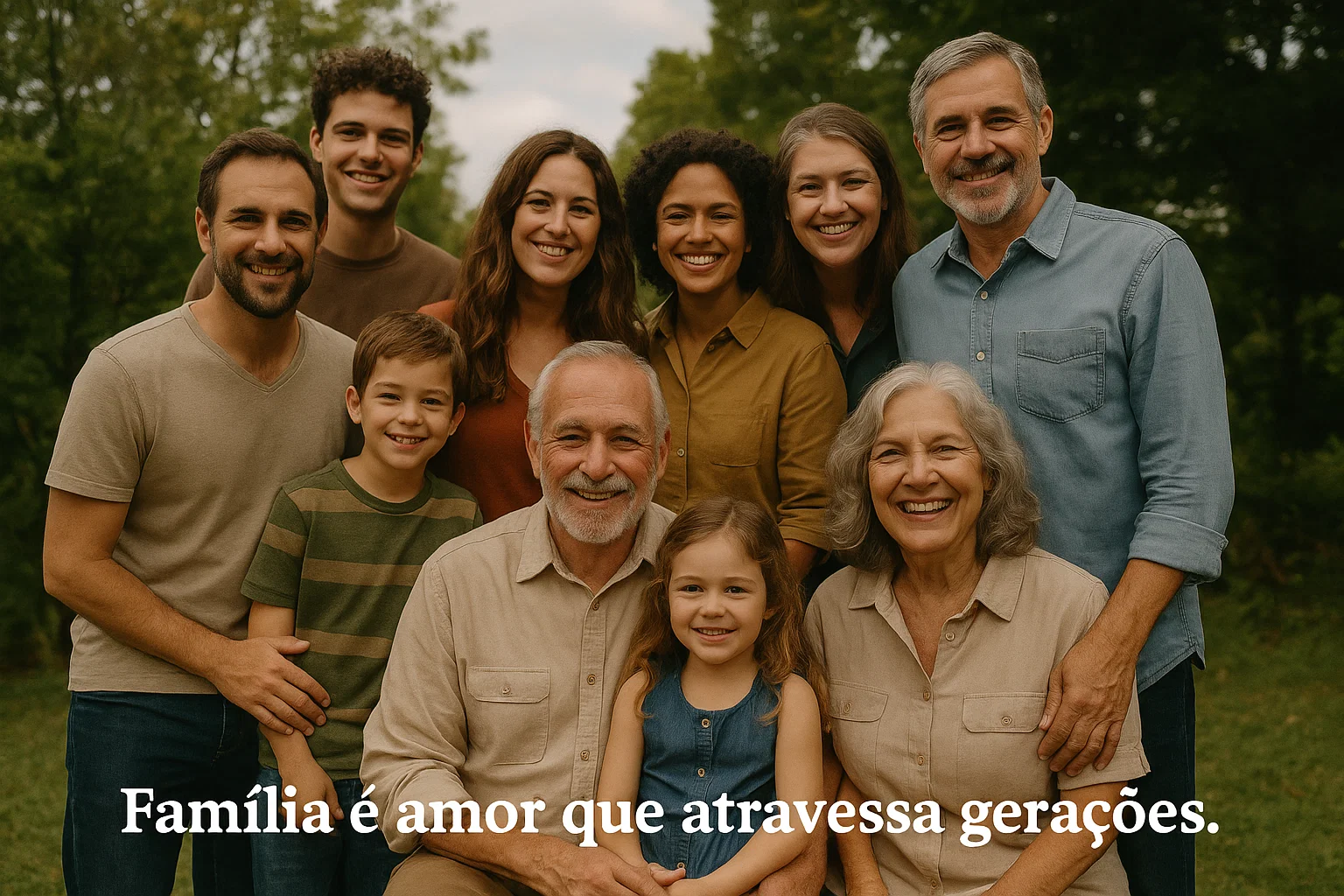 frase para foto em família