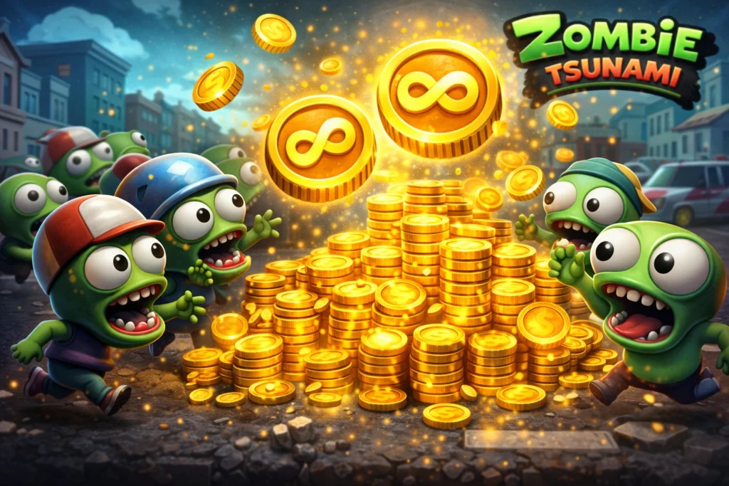 dinheiro infinito no Zombie Tsunami