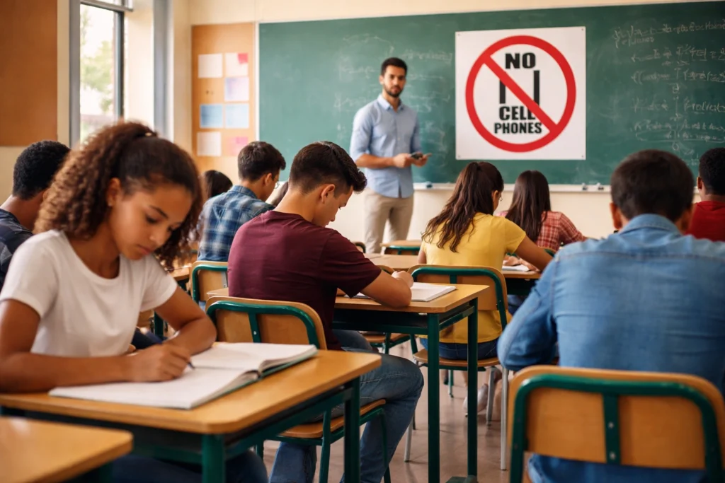 redação sobre a proibição do uso de celular nas escolas