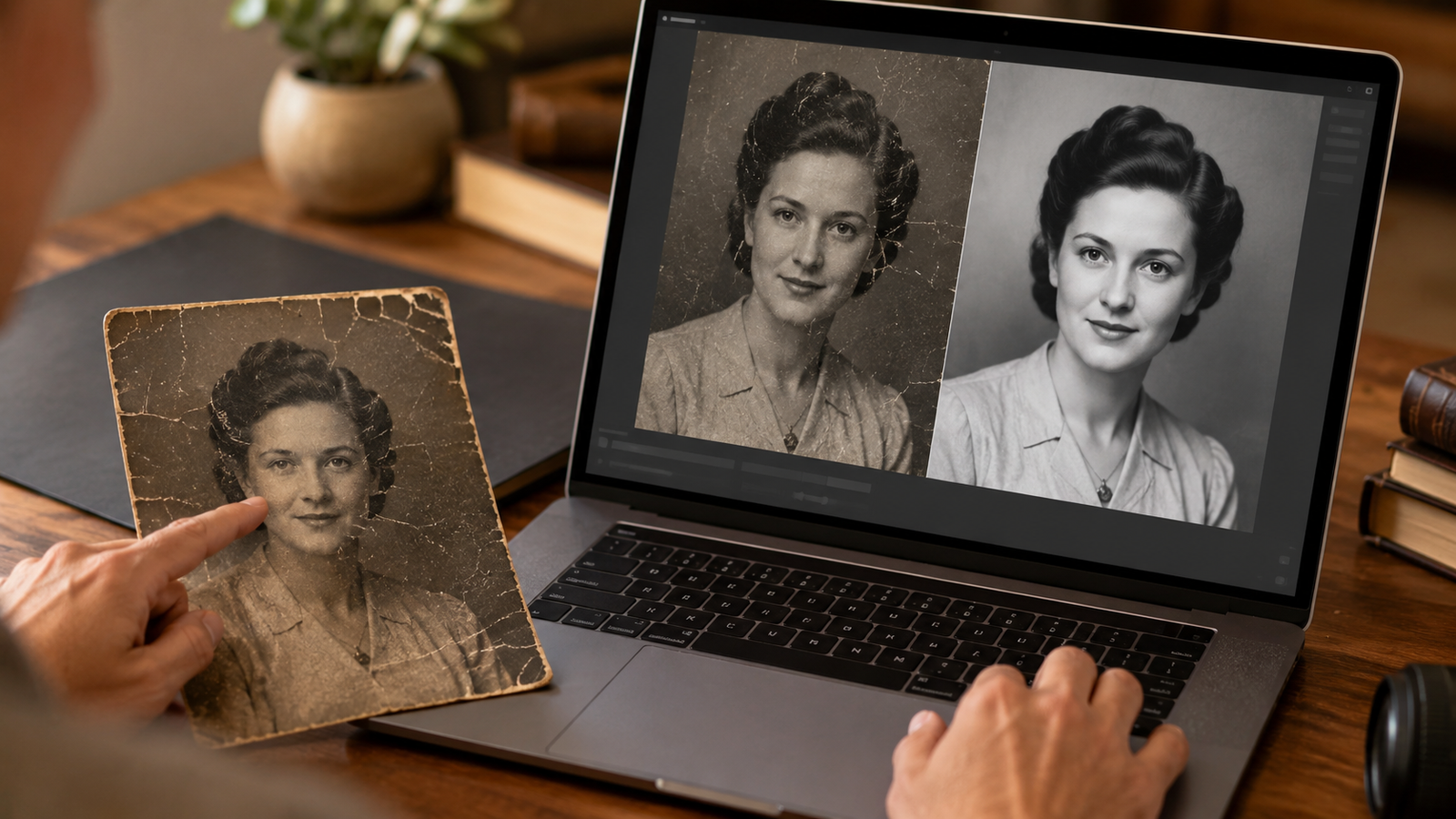 Modelo de prompt para restaurar foto antiga