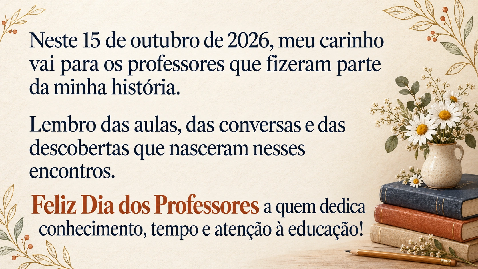 mensagem dia dos professores 2026